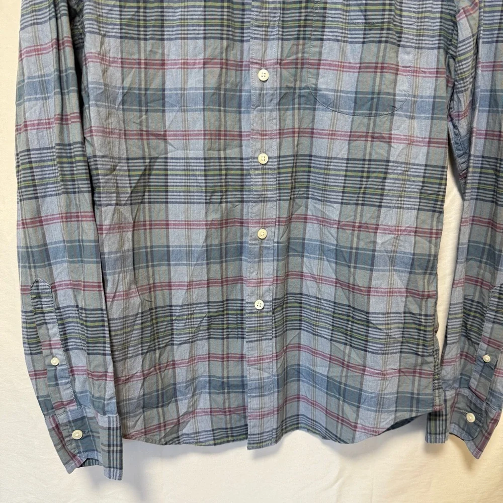 J Crew Mens Secret Washing Shirting Plaid Button Down Shirt Small Organic Cotton